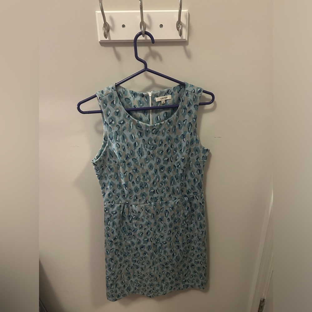 Tyler Boe blue cheetah print dress